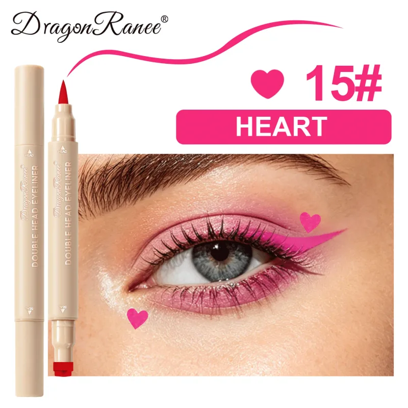 Love Star Butterfly Liquid Eyeliner με διπλό άκρο, αδιάβροχο και χωρίς μουντζούρες, γρήγορο στέγνωμα 2 σε 1 Πολύχρωμο μακιγιάζ Stamp Eye Line Pen — image 14