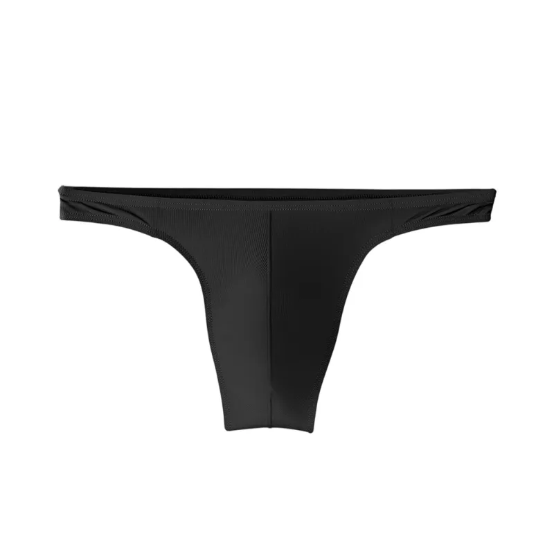 Ice Silk Thongs Men Sexy Underwear Soft Ribbed G-string Breathable Underpants Seamless Panties Male Lingerie Bulge Pouch Briefs — image 3