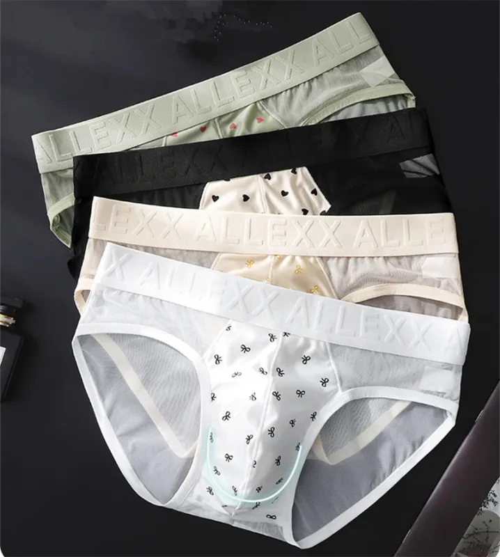 Adultos 18 plus cueca malha roupa interior masculina carta cintura cuecas masculino impressão calzoncillos hombre 3d convexo saco homem lingerie novo — image 3