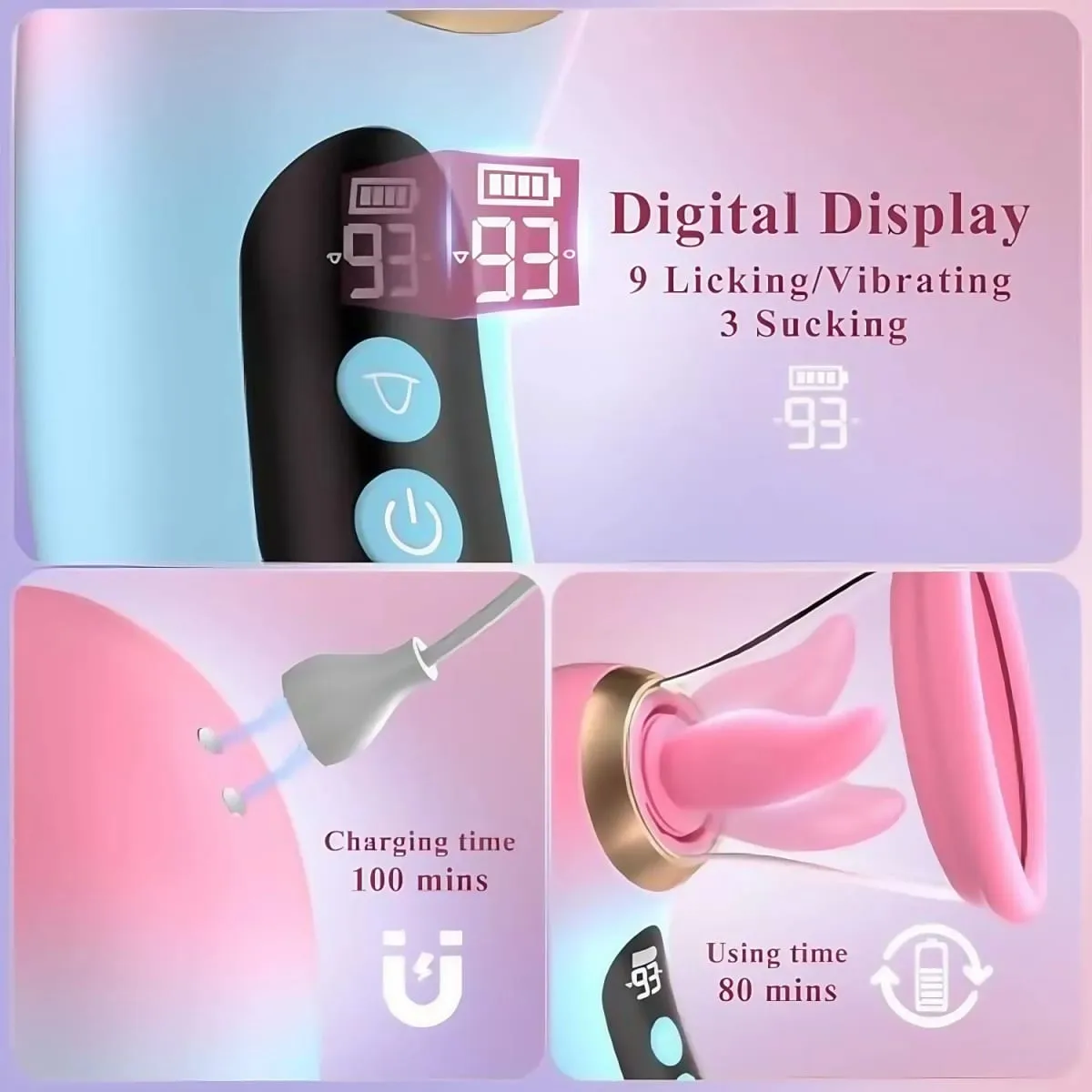 5IN1 Clitoris Sucker Vibrátor Nyalló Bimbó Vagina Masszírozó APP Control Clit Stimulator LCD kijelzős szexjáték nőknek — image 6