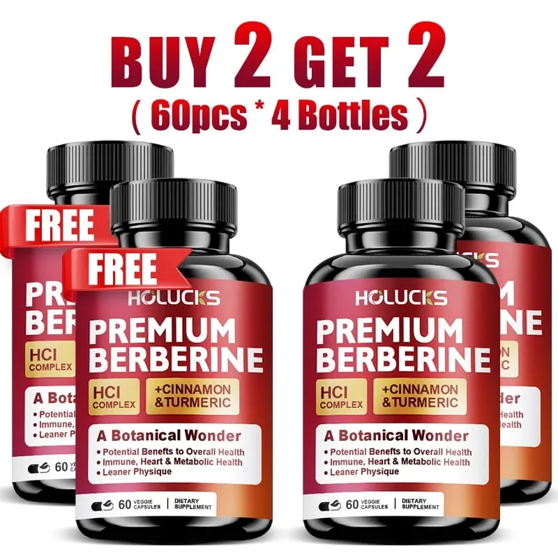 Berberine Capsules Support Blood Sugar Heart Metabolic Digestive Health Weight Management Liver Detox Antioxidant Immune