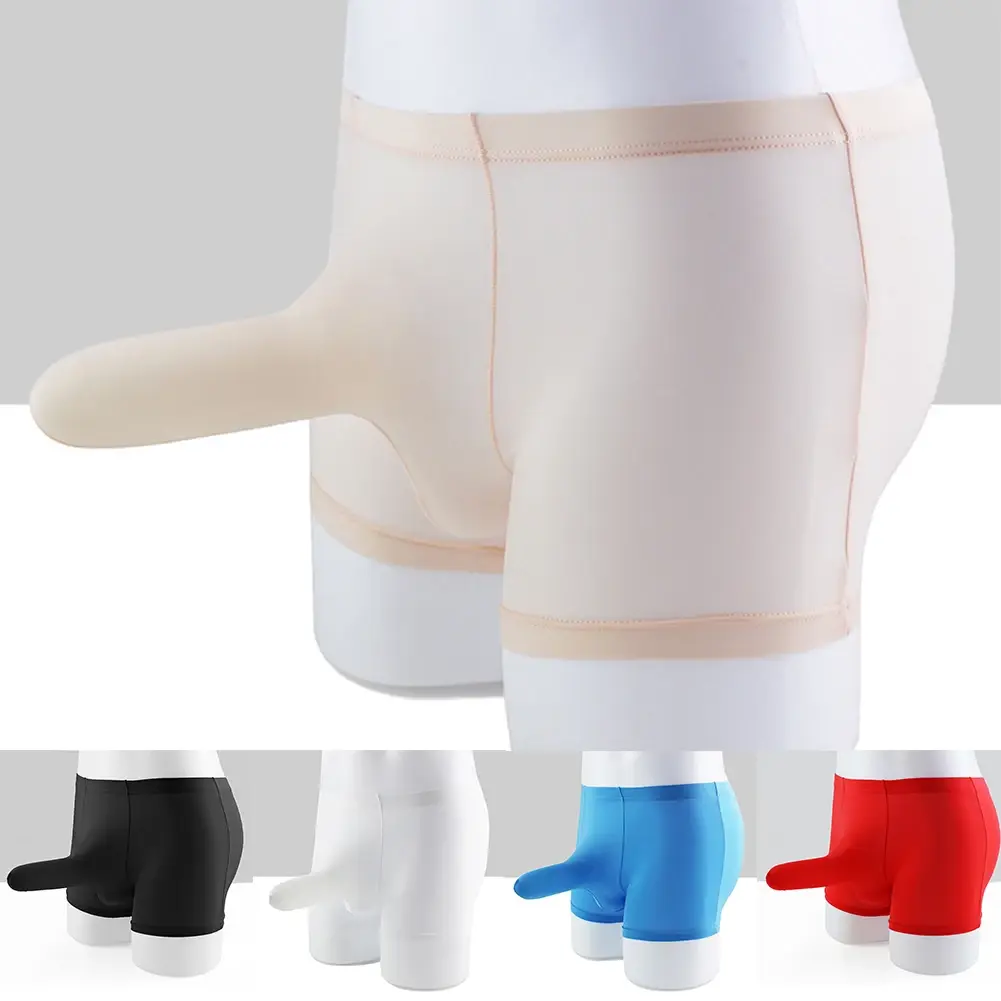 Sexy Men Underwear Elephant Nose Sheath Briefs Ice Silk Breathable Balat-friendly na Panloob na Pantalon Tukso Erotikong Kasuotang Panloob — image 2