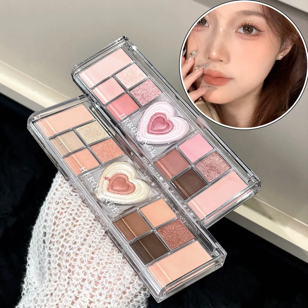 12-Color Tea Apricot Eye Makeup Palette Low Saturation Eyeshadow Palette Pearlescent Matte Shimmer Earth Color Eye Shadow Beauty — image 2