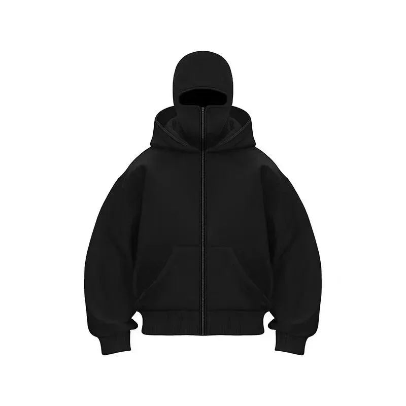 Men's and Women's Berets - Rock Style - Fall/Winter Collection - New Product - Double-Layered Hooded Sweatshirt - Zipper Jacket — image 5
