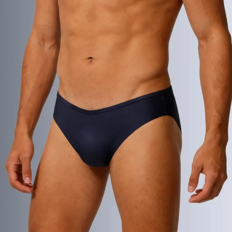 1pc Men's Sexy V Waist Briefs - Ice Cold Fabric Breathable Sweat-Wicking Soft Ice Silk Skin-Friendly Casual Daily Men Underwear — image 2
