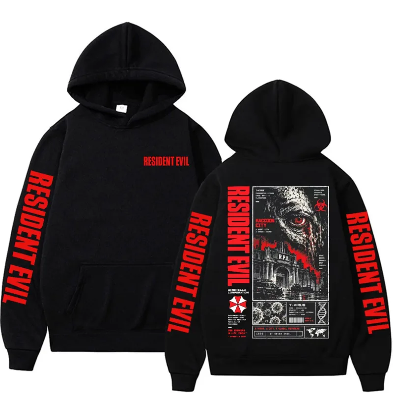 Resident Evil T-Virus Horror Gaming Hoodies Men's Clothing Fashion High Street Sweatshirts Casual Fleece Long Sleeve Pullovers — image 1