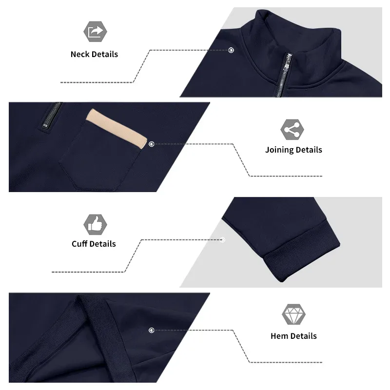 Homens 2026 outono inverno item quente velo forrado gola solta vintage moletom casual commuter moda masculina outerwear diário — image 14