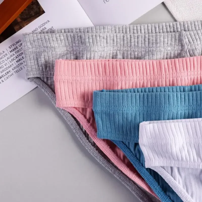 Sexy breve masculino com nervuras de algodão respirável confortável absorção de suor roupa interior esportiva juventude cintura baixa u bolsa convexa underpant — image 8