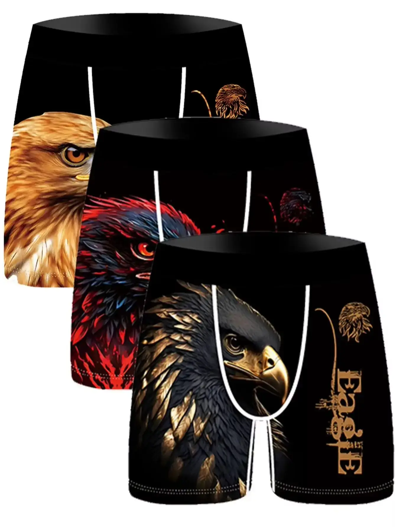 3-pack Fashionabla boxershorts för män, bekväma, mjuka, fashionabla, tryckta, avslappnade och mångsidiga herrunderkläder 3256813065858825 — image 3