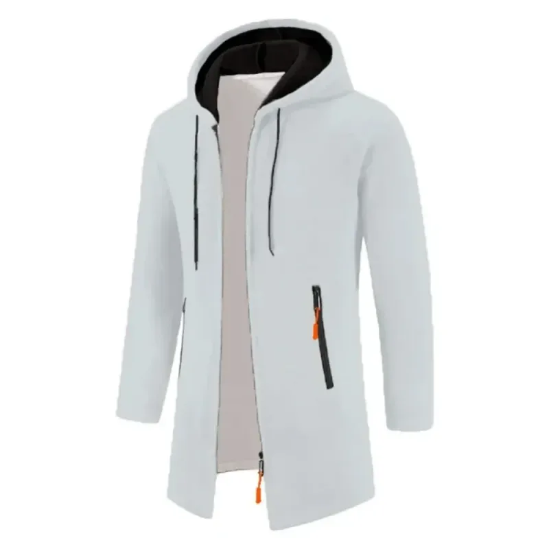 Bagong Mens Long Sleeve Hooded Sweater para sa Mga Lalaki Zipper Sweatshirt Oversize Streetwear Warm Solid Color Autumn Jacket Hoodie Men — image 5