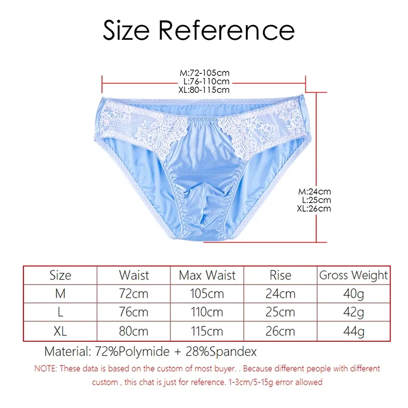 Men's Sexy Briefs Comfortable Healthy Elastic Soft Pouch mid Waist Pure Underwear Men's lace shiny gay underwear — image 7