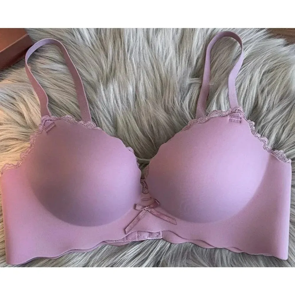 セクシーNői vezeték nélküli varrat nélküli melltartó szett egyrészes Push-Up melltartó, kis melltartó, oldalt támasztó megereszkedésgátló puha női intim fehérnemű — image 5