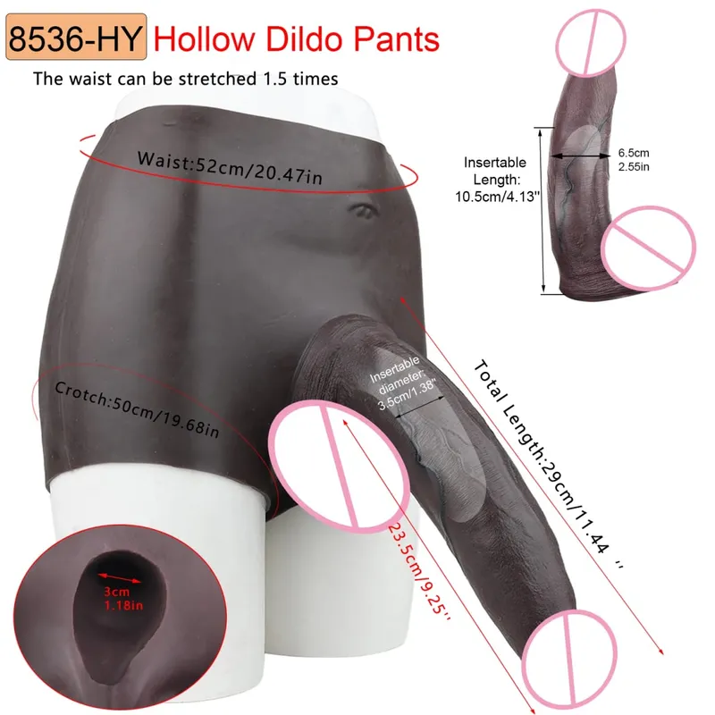 2 Colors Huge Hollow Dildo Pants High Waist Strap-On Penis Extender насадка на член For Men Delay Ejaculation Ultra Dildo — image 20