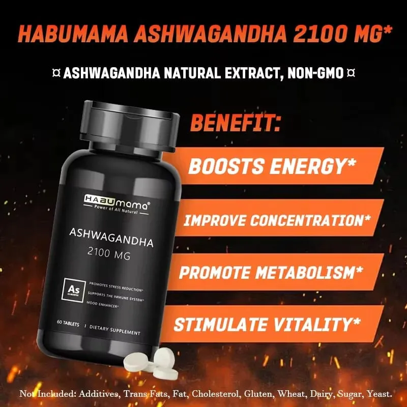 Eredeti Ashwagandha energia-kiegészítő, nem GMO Támogatja a reproduktív egészséget, természetes energizáló — image 3