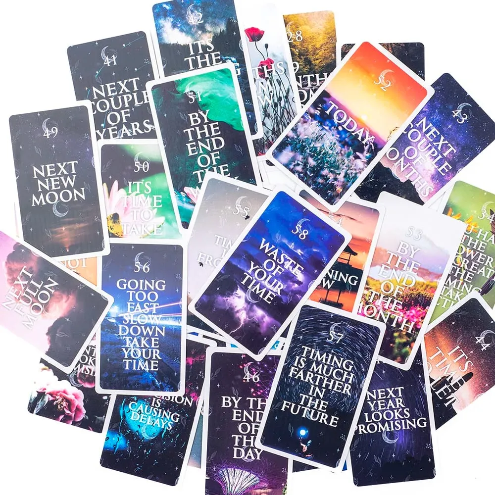 Mystical Timing Oracle 60Cards 10.3*6Cm Time Frame Cards Twin Flame Tarot Deck Cosmic — image 6