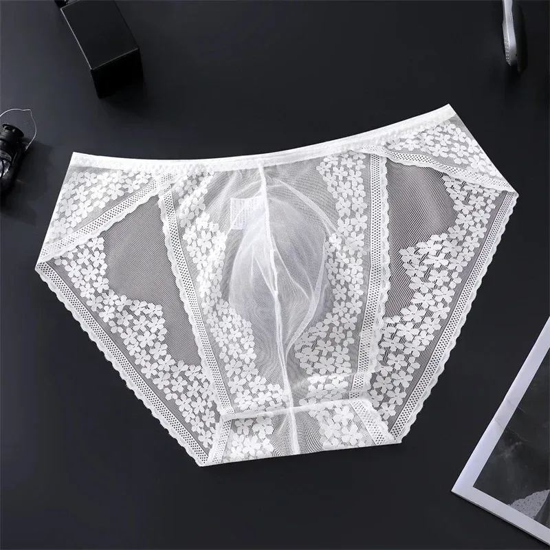 Men Ice Silk Lace Underwear 3D Convex Bag Plus Size Sexy Lingerie Calzoncillos Hombre Tangas Breathable Male Sleepwear — image 14