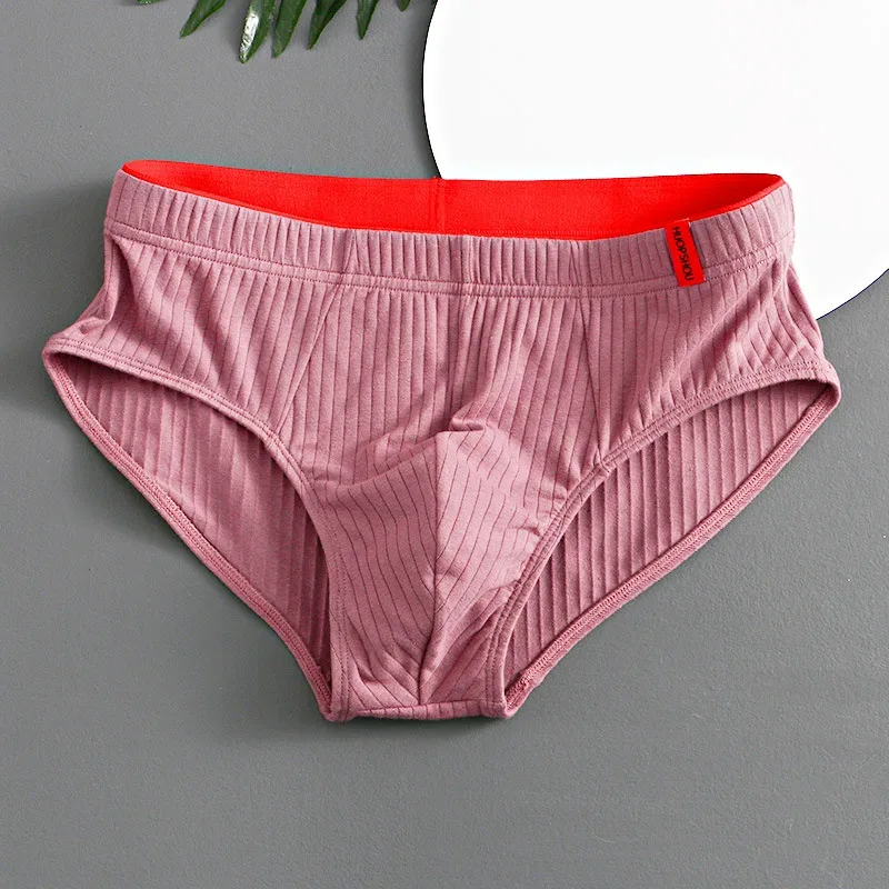 1/3 STK Herrbyxor Mellan midja Elastisk Mjuk Andas Antiseptisk U konvex randig Enfärgad Casual Herrkalsonger underkläder män — image 28