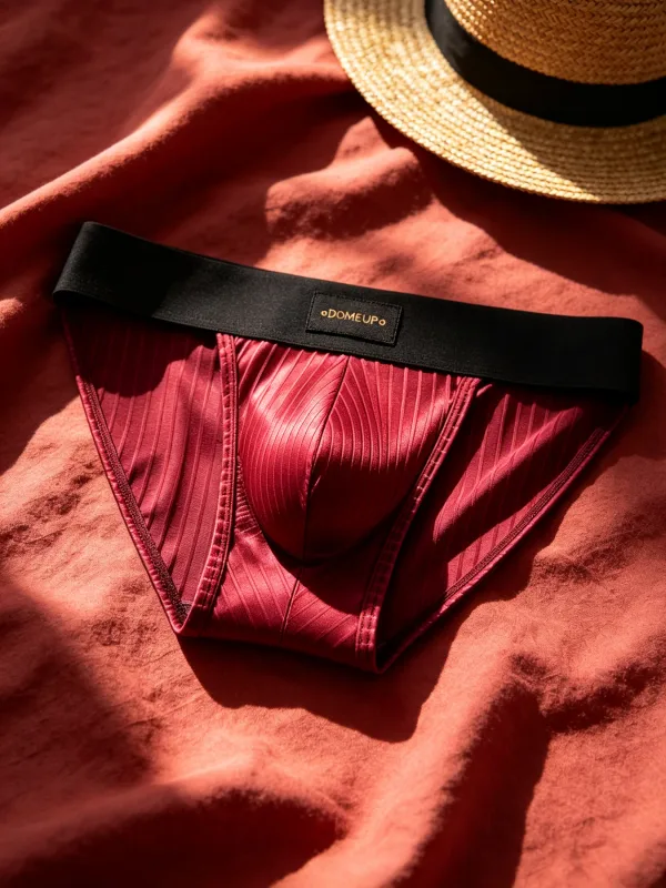 Panlalaking Kasuotang Panloob Makintab na may guhit na Triangle Briefs sa Harap ng Bulge Pouch Sexy Low Rise Slim Fit Pang-araw-araw na Panlalaking Panloob DP915 — image 19