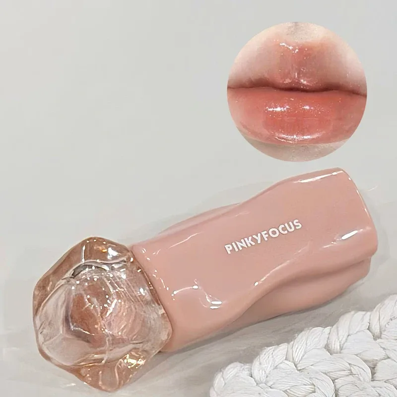 Pinkyfocus Lipstick Glossy Mirror Lip Gloss Moisturizing Hydrating Juicy Nude Lip Tint LongLasting Daily Natural Makeup Lipstick