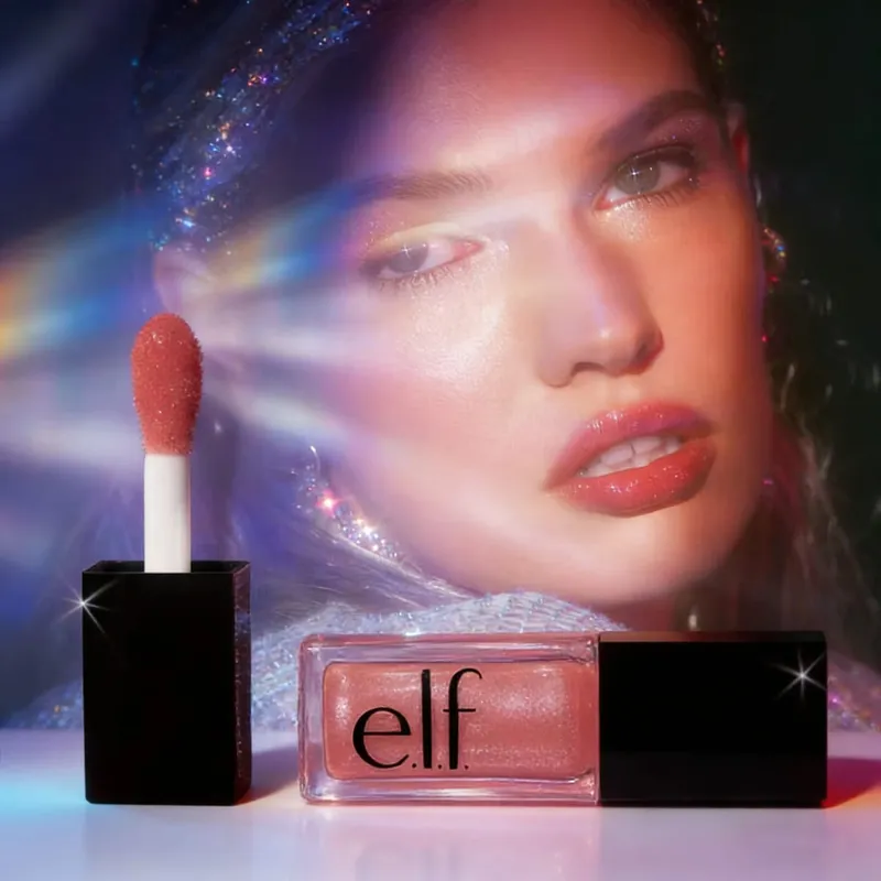 ELF Fashion Makeup Cosmetics Liquid Foundation Concealer וליפ גלוס מבהיר עם אורות מהבהבים Lip Oil Glossy Finish — image 4