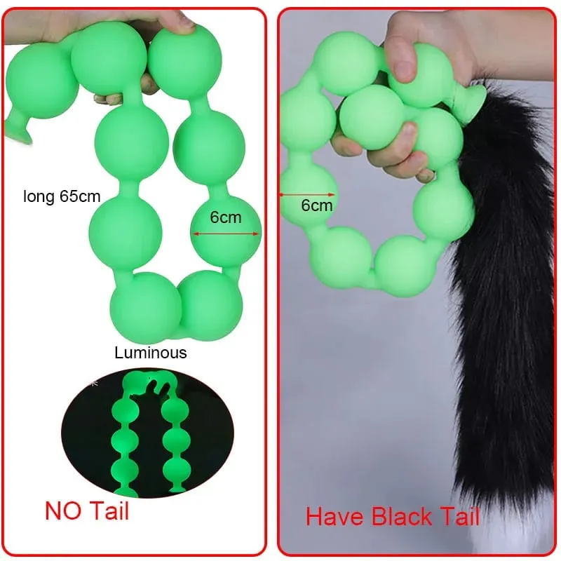 Butt Plug with Tail BDSM felnőtt szexjátékok pároknak, hatalmas anális gyöngyök, folyékony szilikon puha anális dugó Prosztata masszázs anális dildók — image 19