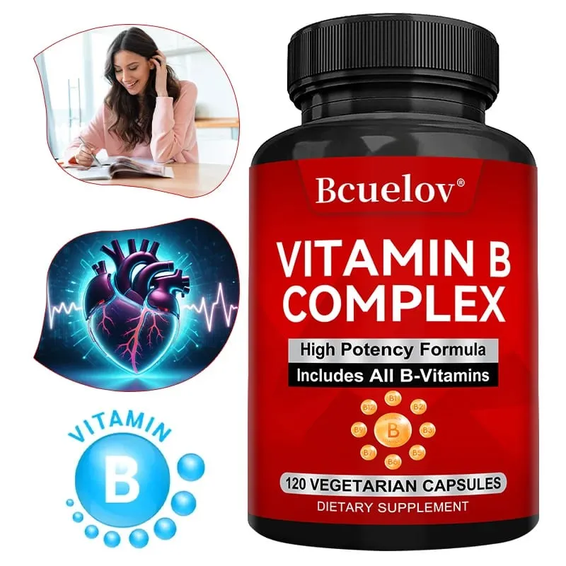 B Complex Vitamins - All B Vitamins Including B12 B1 B2 B3 B5 B6 B7 B9 Folic Acid - Support Healthy Energy Metabolism — image 1