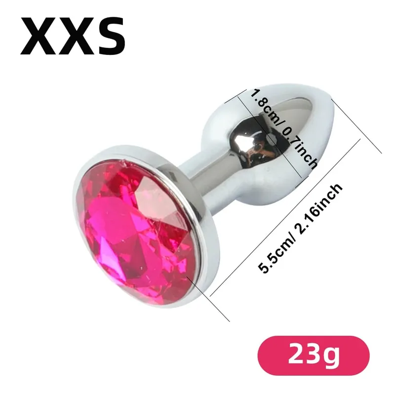 Mini Metal Anal Plug XXS Small Anal Dilator For Adult Men Women Butt Plug With Round Crystal Female Masturbation Anus Sex Toys — image 8