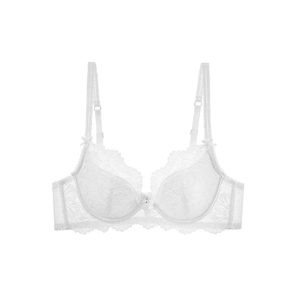 French Lace Sexy Minimizer Bra Comfortable Soft Underwire Anti Sagging Pure Desire Full Figure Brassiere 32‑38 A-C