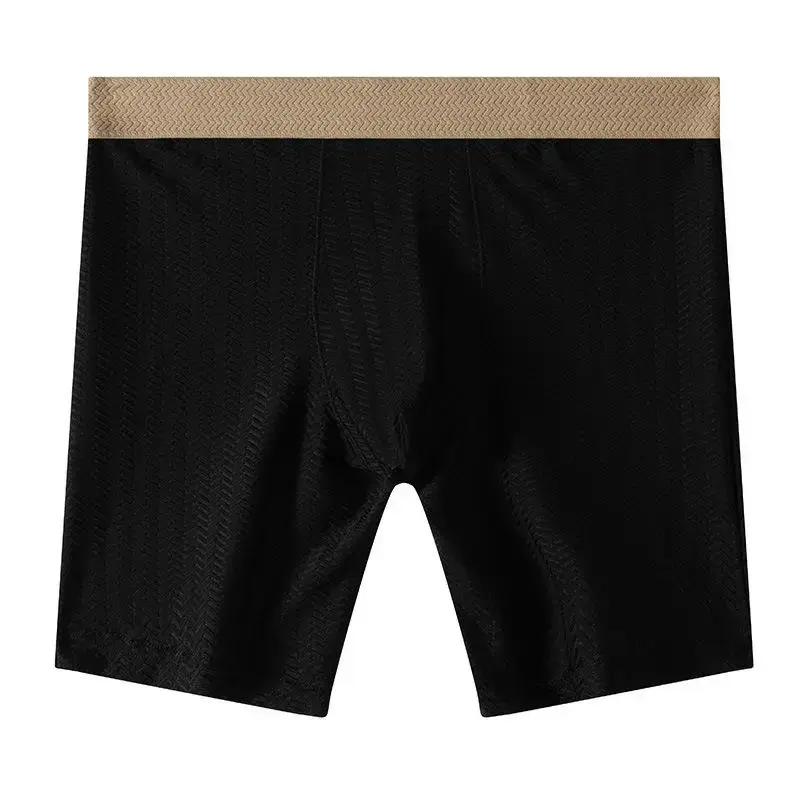 Mens Boxer Shorts Homme Nylon Underwear Man Ice Silk Panites Comfortable U Convex Pouch Middle Long Leg Underpant Male Trunks — image 4