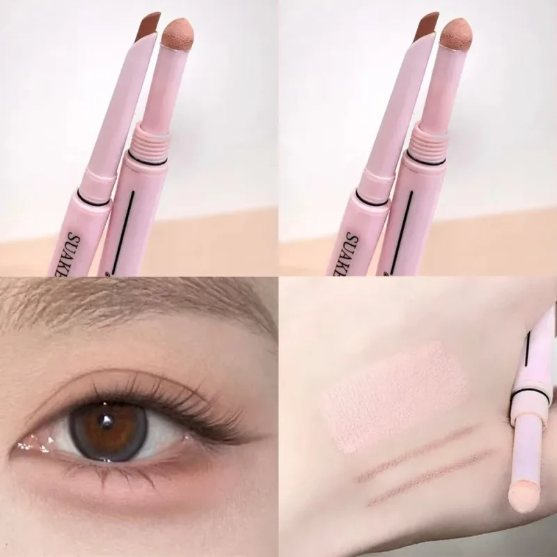 Dual End Glitter Matte Aegyosal Pen Brightening Highlight & Shadow Stick Eye Makeup Lying Silkworm Eyeliner Gel Pencil 애교살 펜