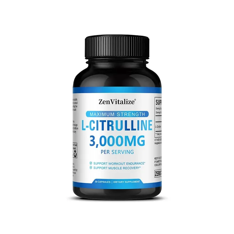 L Citrulline 3000 mg étrend-kiegészítő kapszula férfiaknak és nőknek - Izom-helyreállítás és edzés állóképesség - Vegán, nem GMO