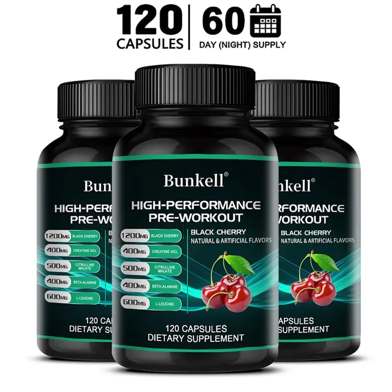 Bunkell Pre-Workout Supplement - Amino Acids Creatine HCI Citrulline Malate Beta-Alanine To Improve Athletic Performance