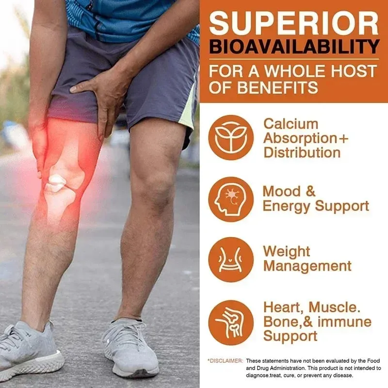 Vitamin D3 + K2 - Improves Calcium Metabolis Healthy Bone & Muscle Function Health Support Heart Joint Immune System Health