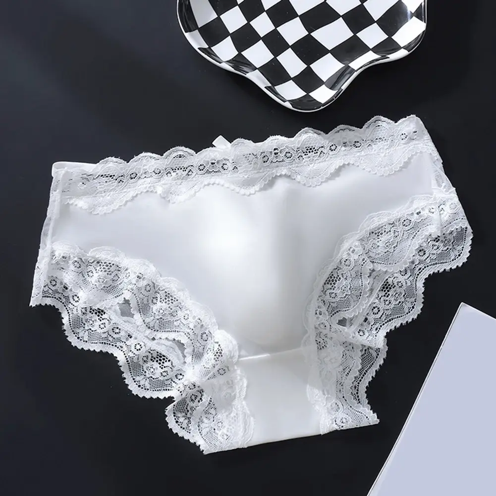 男士性感超火內衣蕾絲冰絲內褲性感配件熱內衣娘娘腔 3D 凸袋比基尼高彈內褲 — image 3