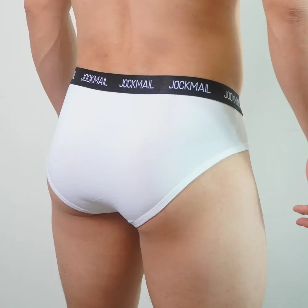 Jockmail Mens Underwear Low Waist Sexy Letter Sports Breathable Summer Ice Silk Briefs Malaking Bag Nylon Solid na Kulay na Panti ng Lalaki — image 13
