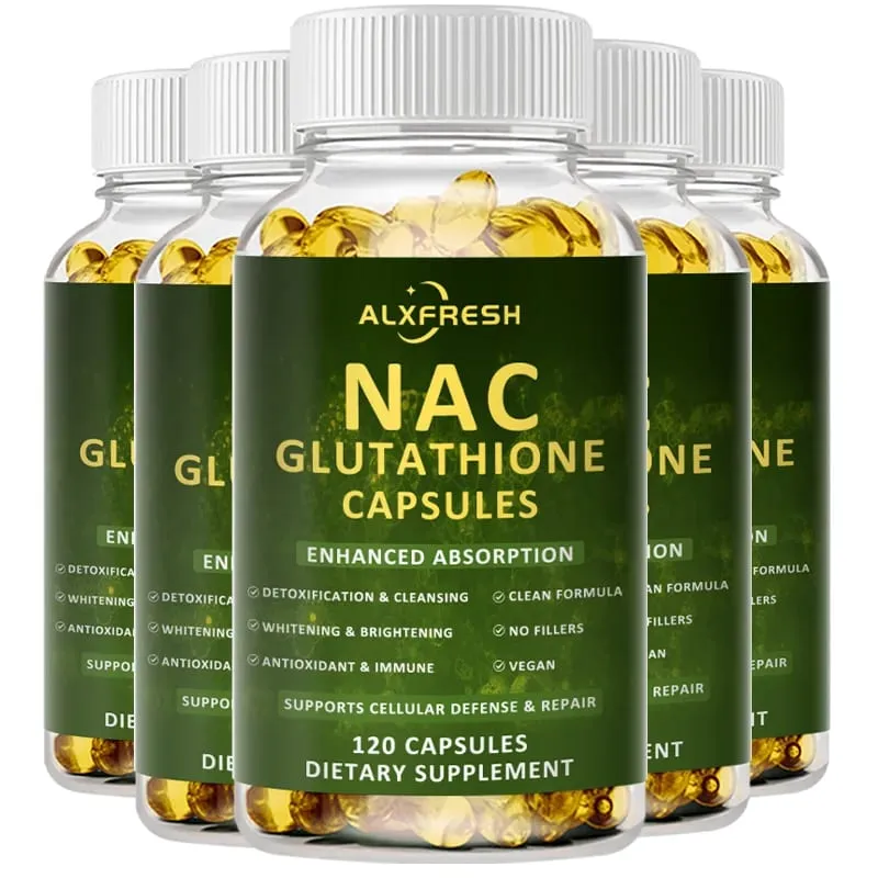 Premium NAC + Glutathione Complex Detox & Antioxidant Boost with Vitamin C | Liver Support Immune System Health Supplement