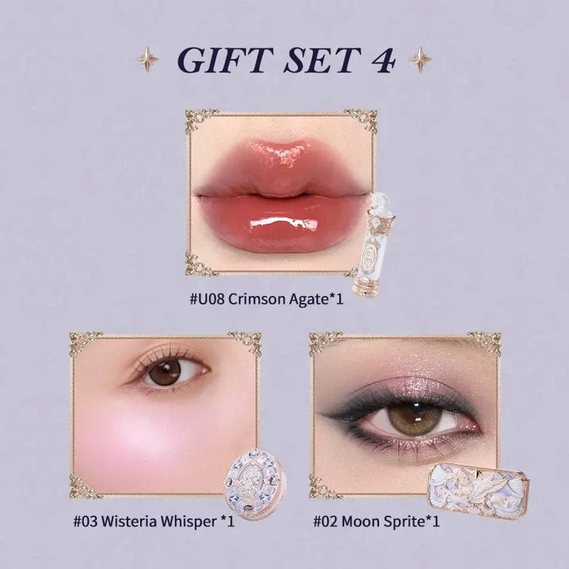 Σετ δώρου μακιγιάζ Flower Knows Knight Unicorn Σετ δώρου 3PCS Kit Eye Shadow Palette Long Lasting Lipstick Blusher Setting Powder — image 8