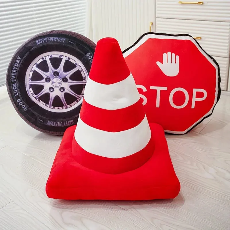 Σειρά φαναριού 40 εκατοστών Μαξιλάρι Stop Traffic Light Roadblock Tire Creative βελούδινα παιχνίδια Κατάλληλα για δώρα για παιδιά στο σπίτι Δώρα για αγόρια