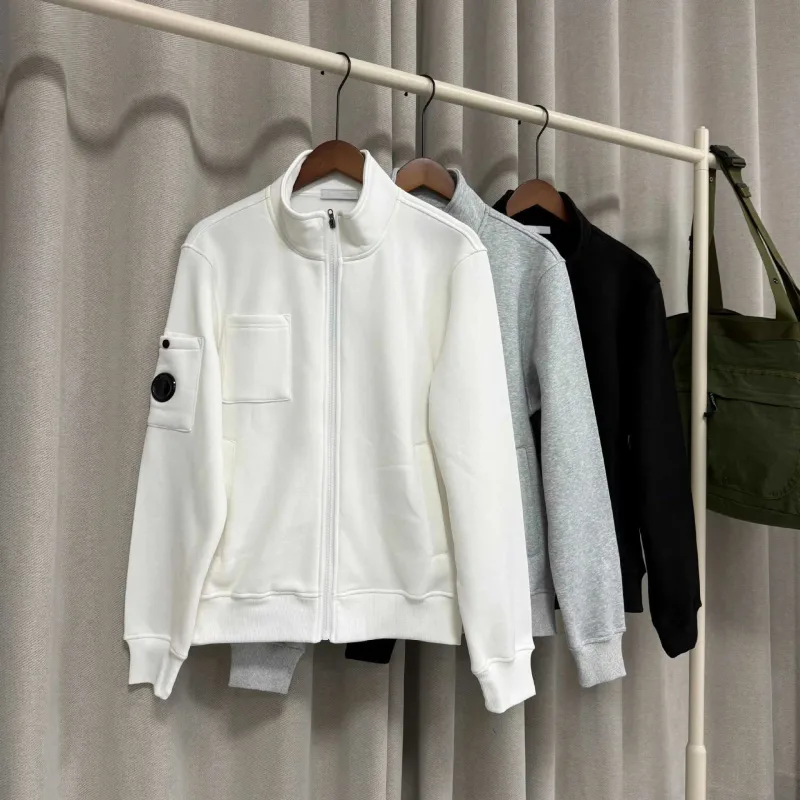 Spring New Style Casual Pure Color Stand Collar Jacket Men's Long Sleeve Zipper Closure Comfortable Cotton Sweatshirt — image 2