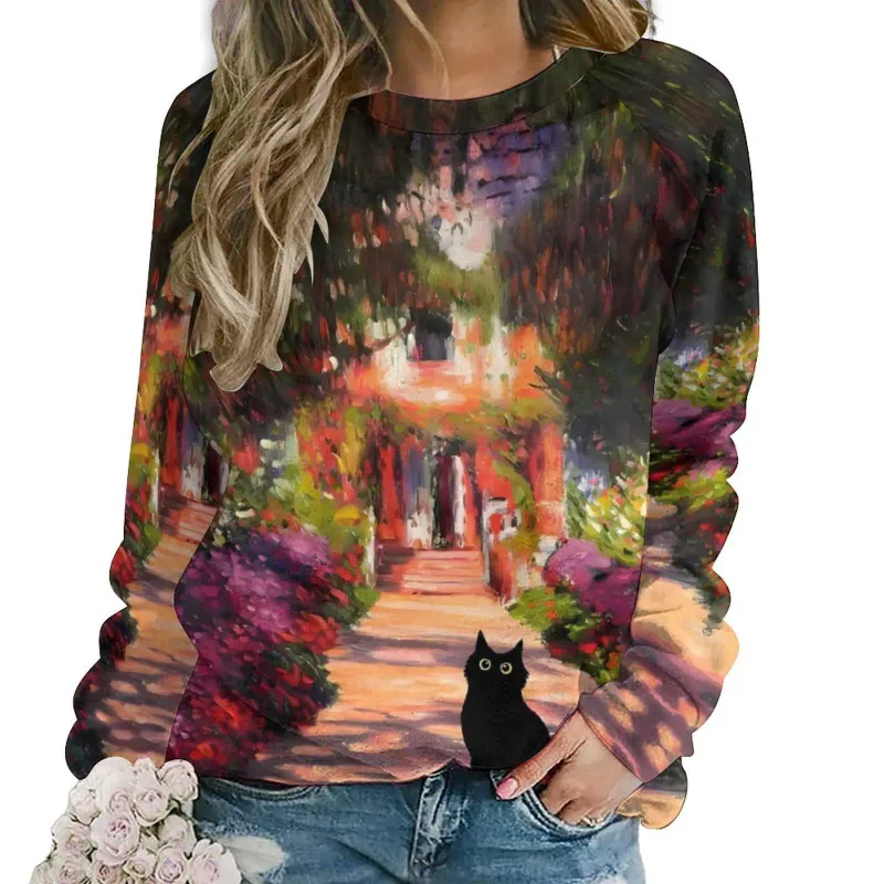Fashion Butterfly flowers Women round-neck sweatshirt 3D Print Streetwear Autumn Y2k Sweatshirts Pullovers Woman Clothing Tops — image 21