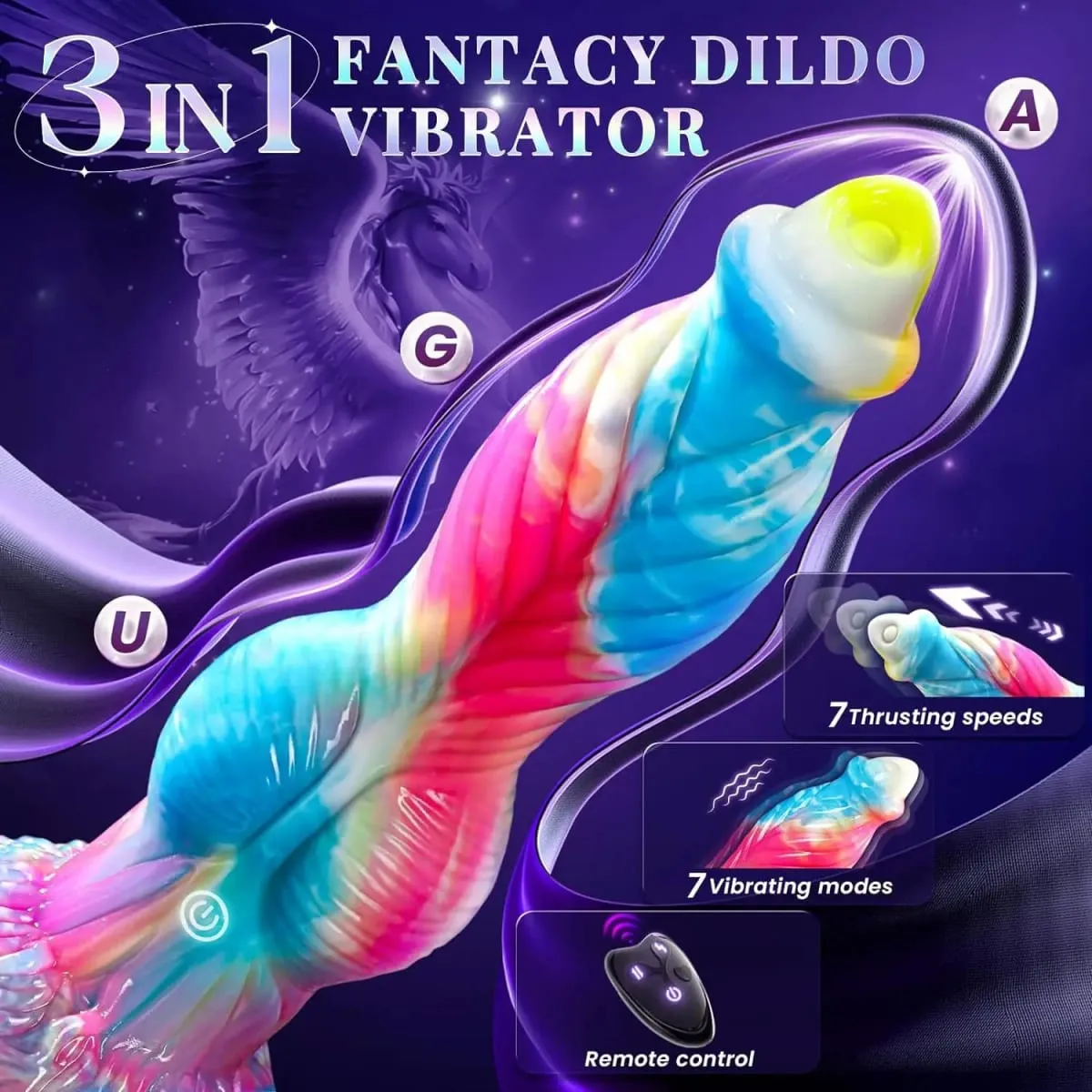 Thrusting Dragon Dildo vibrátor szexjátékok 10" 4IN1 Monster távirányító Vastag vibrátor tapadókorong Dildo anális játékok felnőtteknek szánt termék — image 4