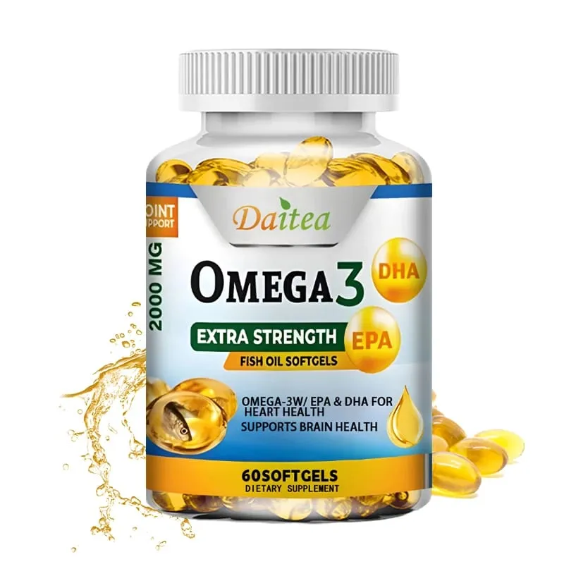 Daitea Omega 3 halolaj – EPA és DHA 2000 Mg – 60/120 kapszula – Általános egészség és immunrendszer támogatása GMO-mentes, gluténmentes