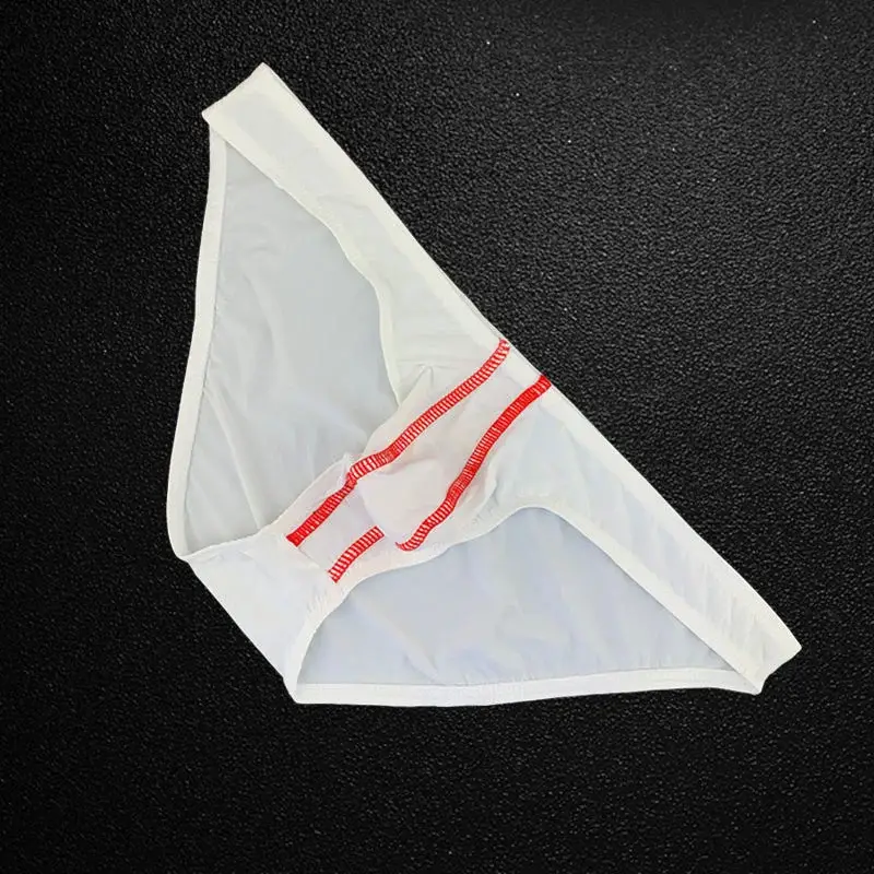 Cuecas masculinas de seda gelo ultra fino roupa interior sexy u bulge bolsa calcinha masculina conforto elástico secagem rápida cuecas — image 3
