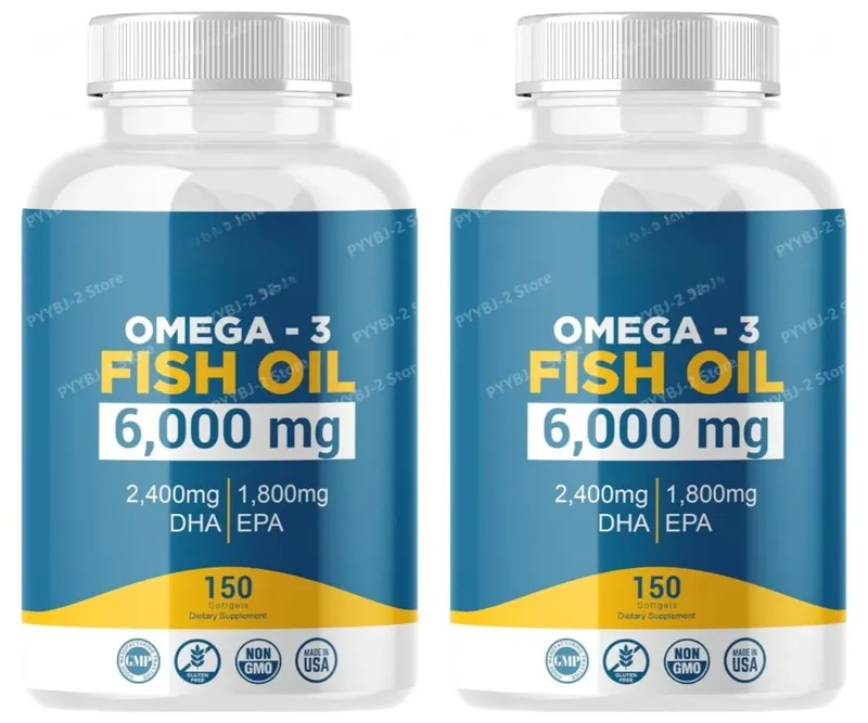 Omega-3 Fish Oil 6000mg Softgels High DHA EPA Formula 2400mg DHA 1800mg EPA Non-GMO 150 Capsules Heart Brain Nutrition Support — image 10