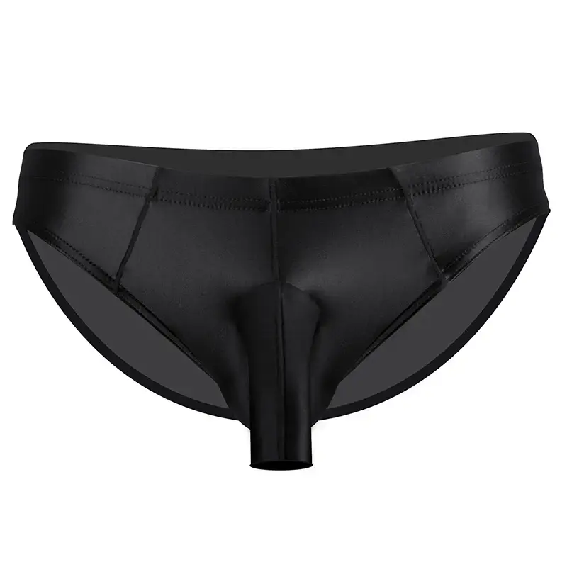 High Elastic Bikini Briefs gay Men's glossy underwear open Pouch Panties Men Smooth gay underwear — image 15