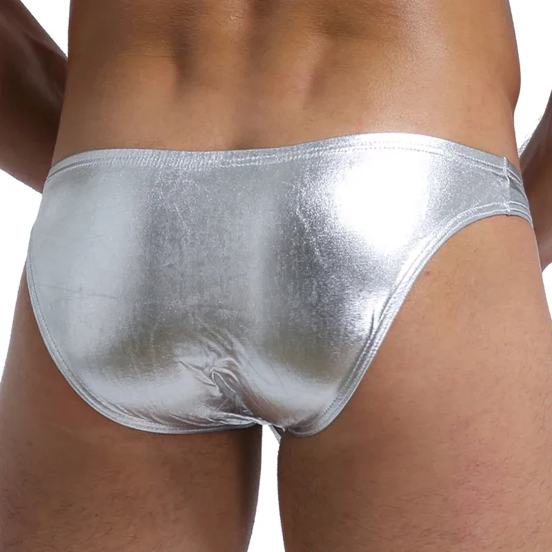 Men's Fashion Low Waist Imitation Leather Briefs with U Convex Pouch Sexy Underwear Lingerie 3PCS/2PCS/1PC Set — image 22