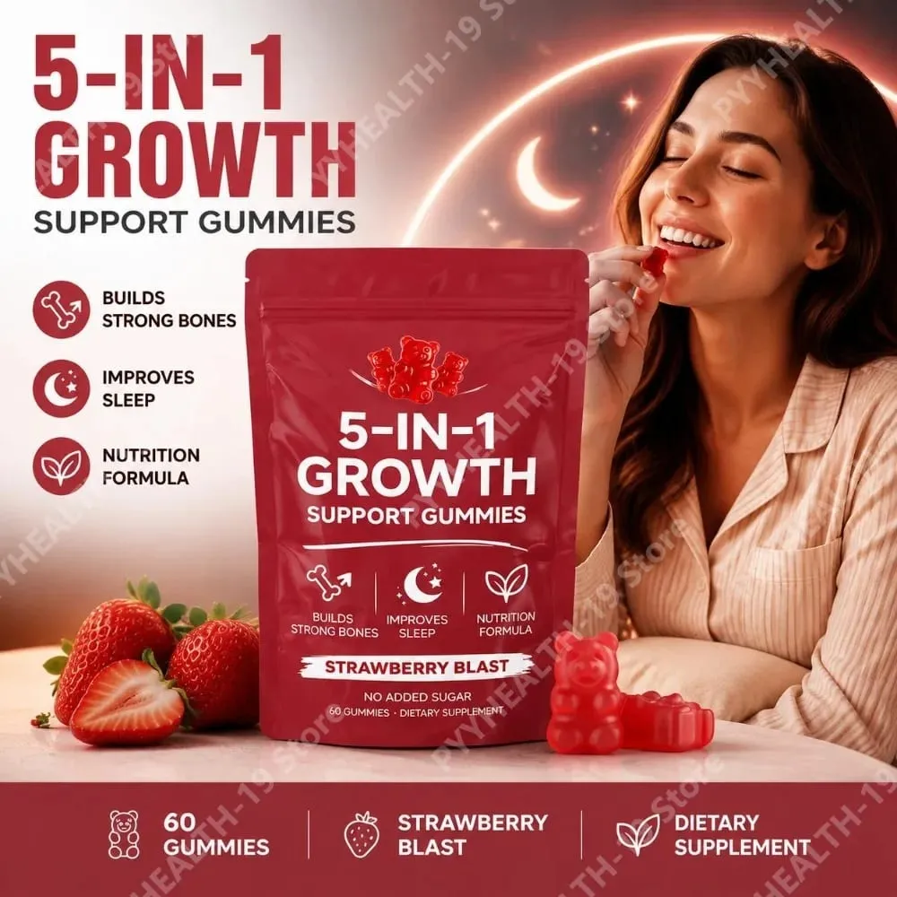 Nutrition Gummies με βιταμίνη K2 D3 ασβέστιο και μαγνήσιο για υγεία και χαλάρωση των οστών Υποστήριξη ευεξίας ύπνου Ενήλικες 60 Gummies — image 2