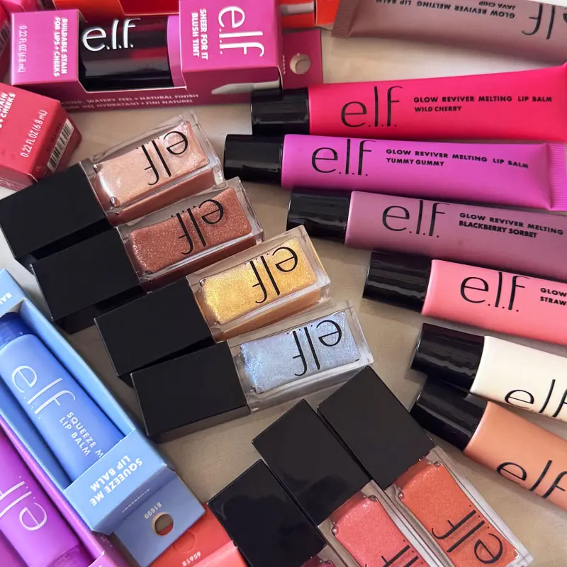 New Elf 8 χρωμάτων Lip Gloss & Πολύχρωμο ρουζ σε πούδρα λεπτής υφής Ελαφρύ Ενυδατικό Θρεπτικό Lip Balm Care Cosmetics — image 2