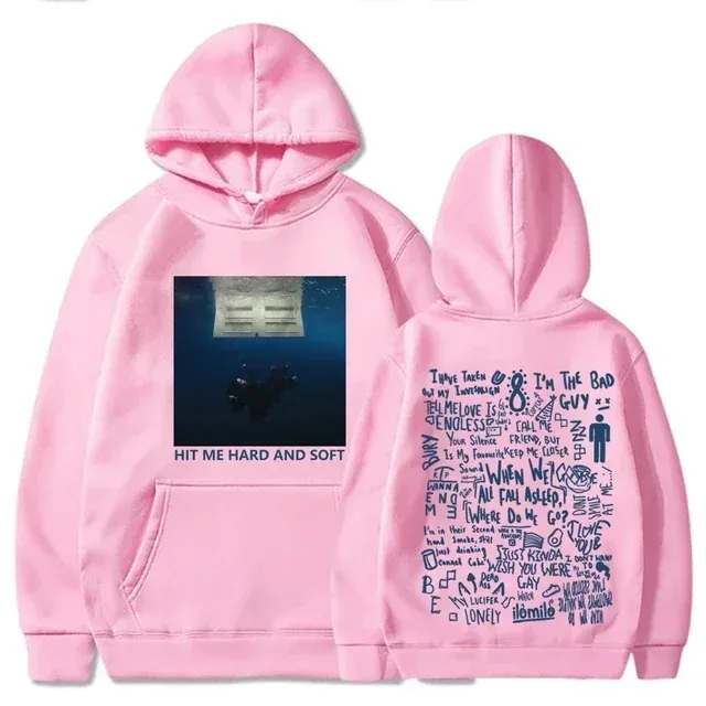 Hit Me Hoodie Tur Keras dan Lembut Pulover Billie Kaus Bulu Musim Gugur Musim Dingin Cetak Grafis Penyanyi Pria untuk Penggemar