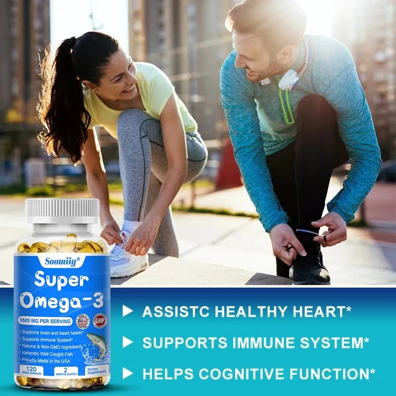 Triple Potency Capsules Omega-3 Fish Oil + DHA + EPA-Supports Joint Brain and Eye Health Enhances Immune Function Antioxidant — image 2